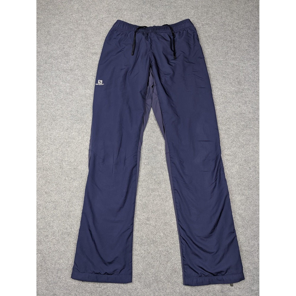 Salomon Pants Mens Medium Blue Clima Wind Softshell Track Zip Pockets Stretch